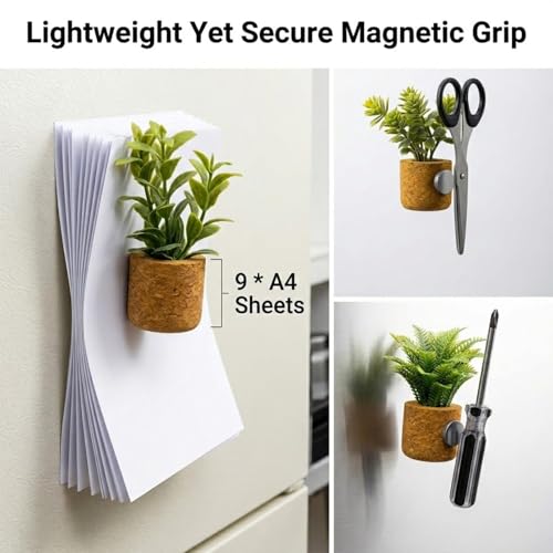 Imanes decorativos para refrigerador plantas 4 piezas miniatura 4