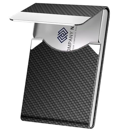 Business Card Holder, Metal Business Card Case Pocket, Card Holder for Women & Men, Professional PU Leather Business Card Holders RFID Blocking Name Card Holder Case with Magnetic Clasp, Black Carbon
