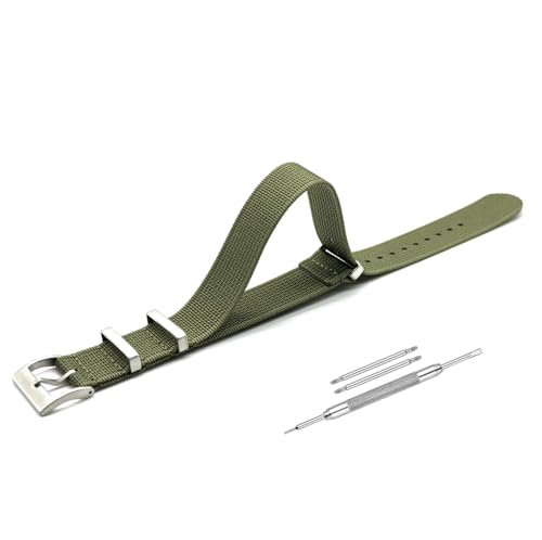 Image of Lineon 20mm & 22mm Stainless Steel 304 Buckle & loop Nylon Vintage Style NATO Watch Strap ONE WAY NATO Nylon STRAP Imported Quality With Pins and Pin Remover Tool (Include)