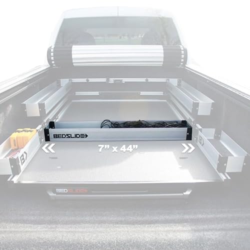 Bedslide Bedbin Deck Divider Truck Bed Organizer, Storage Bin Insert, Separate and Organize Gear, Additional 7x44 Inches of Space, Silver