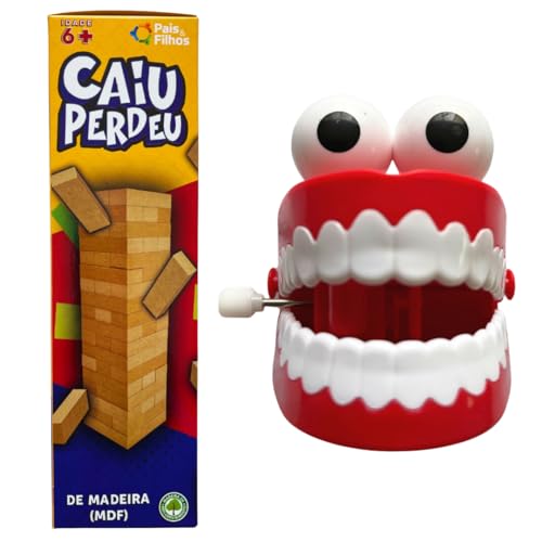 Jogo Caiu Perdeu + Dentadura Maluca a Corda Muitos Risos e Muita Diversão Garantida