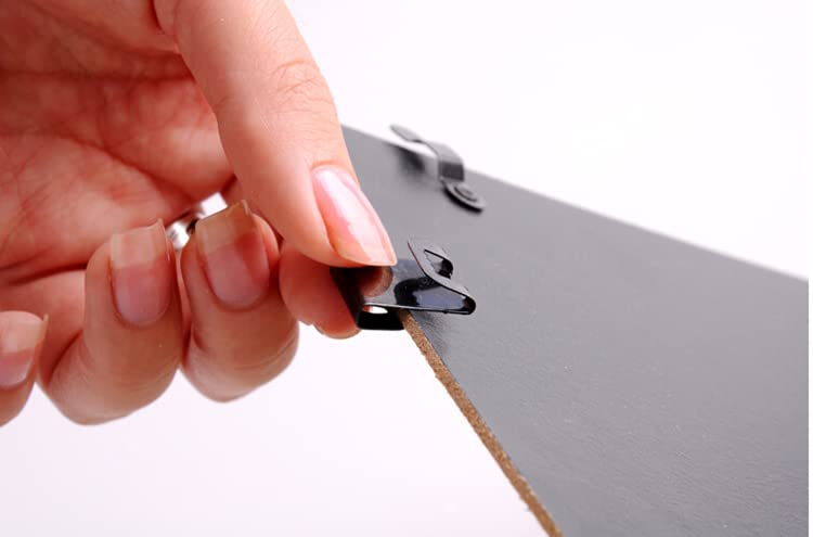 Image of Metal Photo Frames Hanger Hooks Non-Mark Hook Wall Mount Album Picture Hanging Clips 0.01 inch Thick for Hardware Fasteners Home Office Decoration Black Tone 300pcs