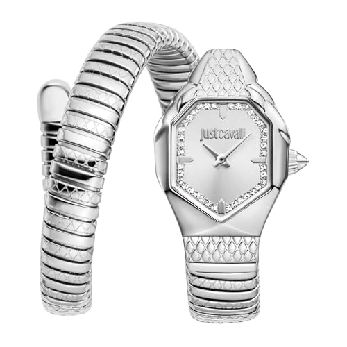 Just Cavalli Femmes Analogique Quartz Montre avec Bracelet en Acier Inoxydable JC1L369M0015