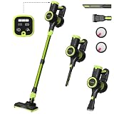 FAMIVAC FV1 Aspirapolvere Senza Fili Potente, Scopa Elettrica Senza Fili con LED Smart Schermo, Antigroviglio Aspirapolvere, Leggero, 35Kpa, 35 Mins, per Pavimenti/Tappeti/Peli Animali