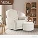 Evolur Vienna Swivel Glider with Ottoman, FSC Certified, Greenguard Gold and JPMA Certified Glider Rocking Chair, 360° Swivel Motion, Ergonomic Design Nursery Glider, Sweet Cream