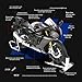HTLNUZD 1/6 Alloy Diecast Motorcycle,Lighting,Working Suspension,Smoke Effect,Collectible Model Toy Gift for Ya-ma-ha YZFR1
