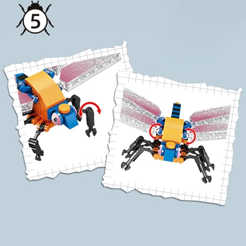 Image of Mini Insect Building Blocks Toy Insect Collection Building Block Set Insects Collection Building Blocks Bugs Toy Building Sets for Kids 6+ (Dragonfly)