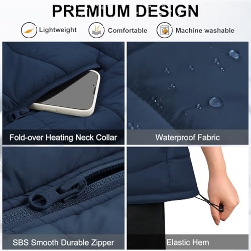 Image of KOVNLO Women's Heated Vest, (Battery Not Included) Smart Controller with Lights Out, Electric Heated Jackets