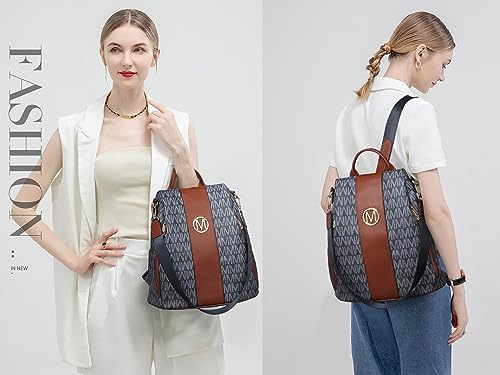 MKP COLLECTION Women Fashion Backpack Purse Multi Pockets Anti-Theft Rucksack Travel Shoulder Bag Handbag Set 2pcs