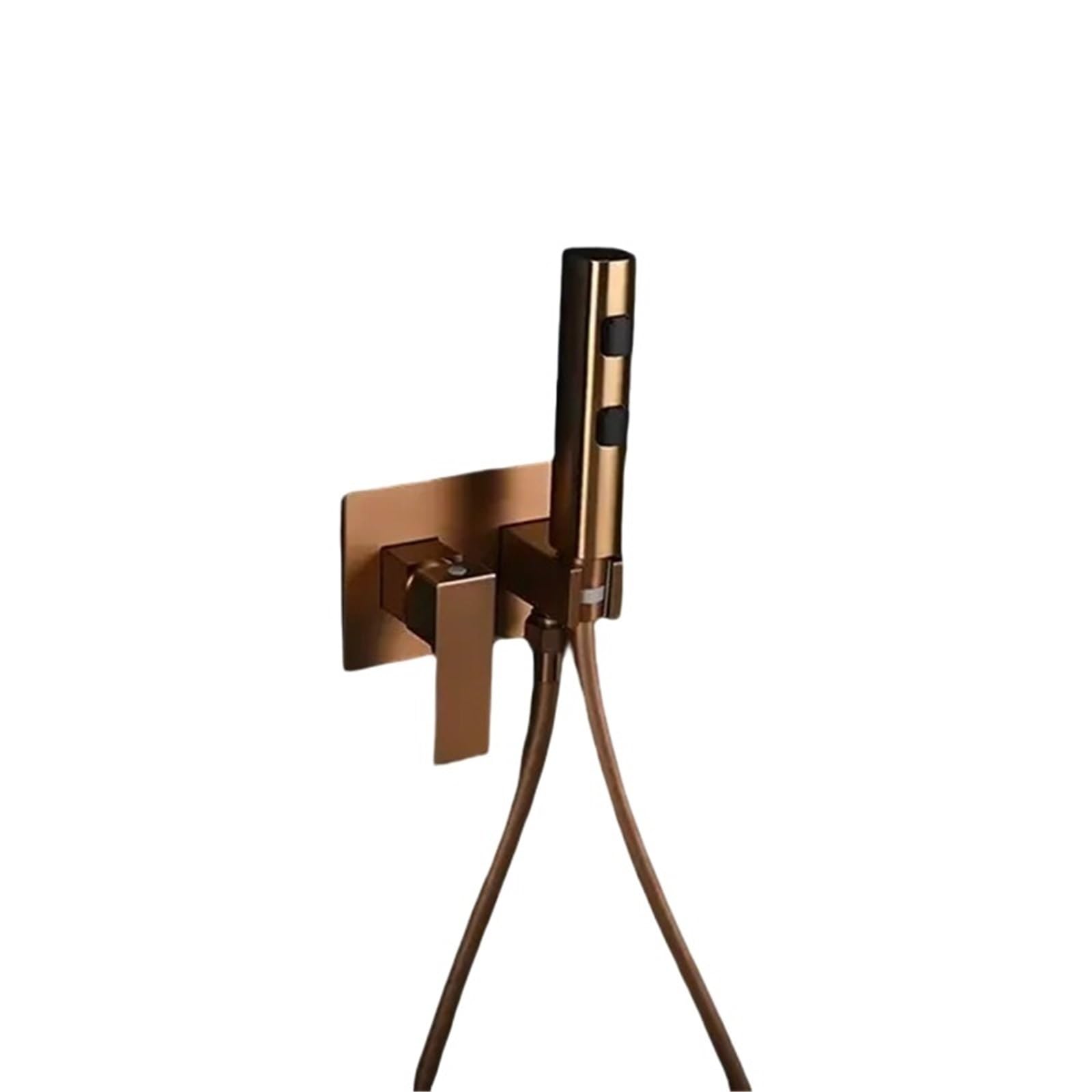 ZYCHSJXA Brushed Gold Bidet Sprayer Set Wall-Mounted Solid Brass Shattaf Shower Mixer Hot/Cold Faucet(Set Rose A)