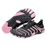 Toumov Hiking Barefoot Water Shoes for Women Men Lightweight Non-Slip Hike Barefoot Footwear Shoes Breathable Swimming Shoe for Surfing Swimming Beach Sports Kayaking Diving Pink