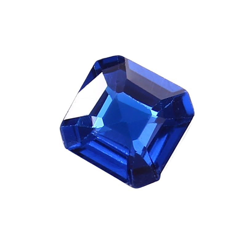 Saphir bleu naturel 7x7mm pour fabrication bijoux collier bague pendentif DIY