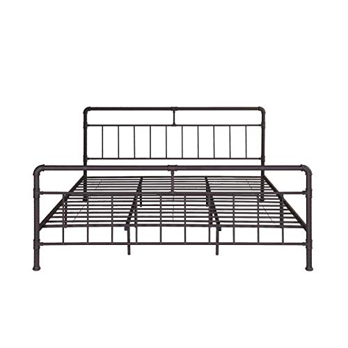 Christopher Knight Home Sally King-Size Iron Bed Frame, Minimal, Industrial, Hammered Copper #TOP6