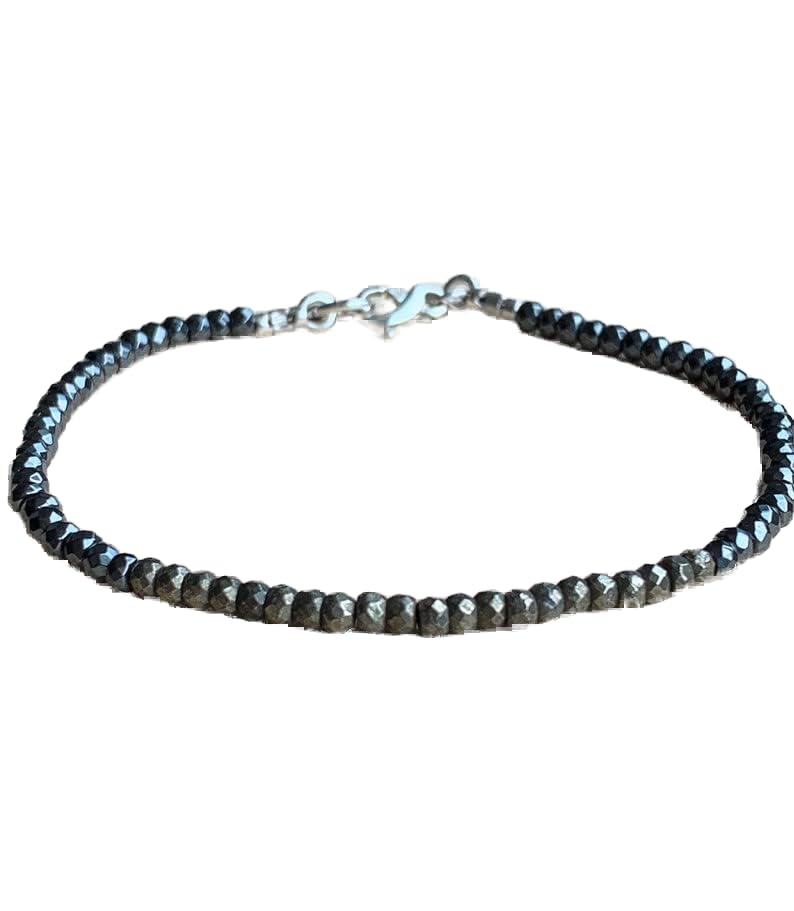 Bracelet hématite et pyrite style stacking au quotidien, bijou unisexe en perles 3mm