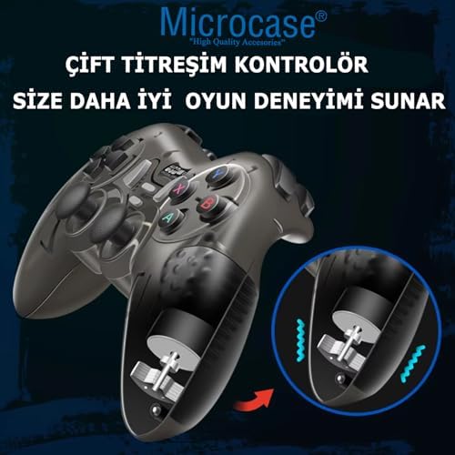 Microcase USB Kablolu Çift Titreşimli PC Konsol Oyun Kolu Gamepad Joystick -AL4630 YK6005 - Görsel 3