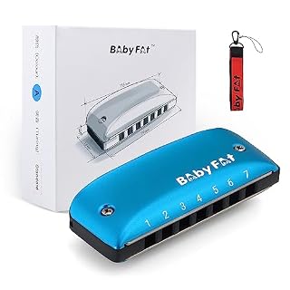 BabyFat 7 Hole Blues Mini Harmonica Set,Diatonic Harmonica with free lanyards,Gifts for Kids and Beginners,Easy-playing Musical Instrument(A Key) - Les Beatles, Paul McCartney, John Lennon, RIngo Starr, George Harrison