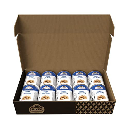 SALYSOL | Geschälte und vakuumverpackte Sonnenblumenkerne 10 x 55 g. Nuss-Snacks ohne Konservierungsstoffe und Zusatzstoffe