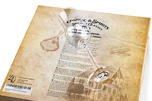 Cognac Brandy, Tequila And Dessert Wine Snifter Glasses | Set Of 4 Small Tasting Tulip Copitas For Sipping Armagnac, Spirits, Madeira, After Dinner Drink | Mini Stemmed Nosing Sniffers For Liquor #TOP5