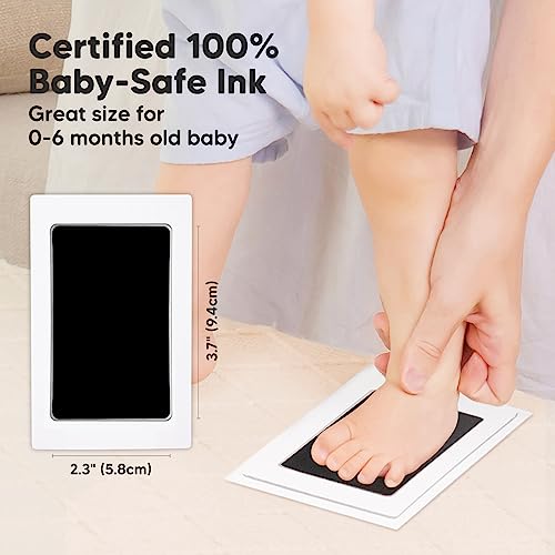 Inkless Hand and Footprint Kit, Boy, Girl, Newborn Keepsake - No Mess Ink Pad for Baby Handprint,Clean Touch Paw Print Kit for Dog Picture Frame,Personalized Baby Christmas Shower Gifts(Alpine White) by KeaBabies - Image 2