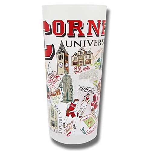 Catstudio Cornell University Frosted Drinking Glass, 15oz, Dishwasher Safe