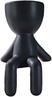 HEMOTON Vasos de cerâmica para suculentas em formato humano, vaso para suculentas, vaso de flores, rosto humano, vaso de flores, estátua de arte