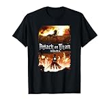 Attack on Titan Key Art Flaming Attack Scene AOT Anime T-Shirt