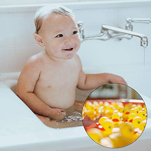 LUTER 48PCS Rubber Ducky Bath Toys for Kids Float and Squeak Mini Small Yellow Ducks Bathtub Toys for Shower Birthday Party Supplies