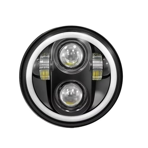 Phare LED de 5.75 pouces moto avec feu de croisement route et anneau halo
