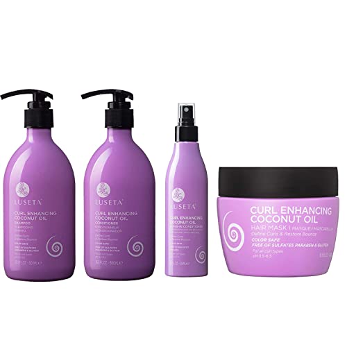 Luseta Curl Enhancing Coconut Oil Shampoo & Conditioner Set And Leave In Conditioner And Curly Hair Mask #TOP14