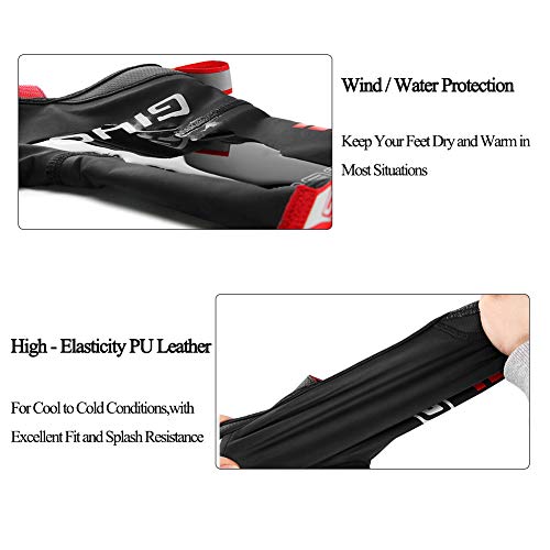 Giyo Cycling Shoe Covers Neoprene Waterproof, S-Xxl Winter Proof Pu Leather Thermal Warm Full Bicycle Overshoes For Men Women Road Mountain Bike Booties #TOP1