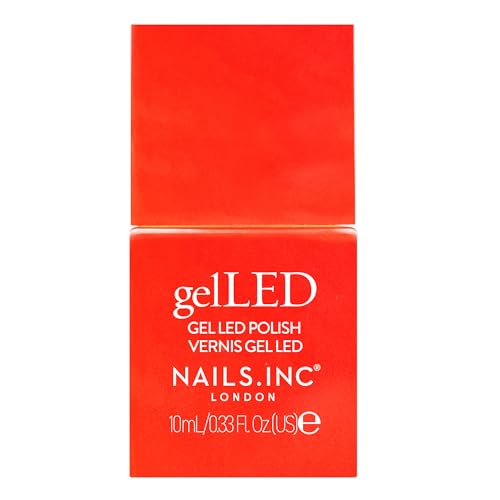 Nails.INC GelLED UV/LED Gel Nail Polish, Coral Me Crazy, Neon Pink Coral, Long Lasting, High Shine Colour, Quick Cure Formula, Cruelty Free, Art Gel Manicure At Home, 30-60 Second Cure Time, 10 ML