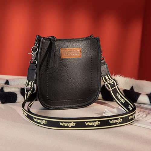Image of Wrangler Small Crossbody Bag for Women, Mini Shoulder Purse with Adjustable Strap, Vegan Leather Phone Purse