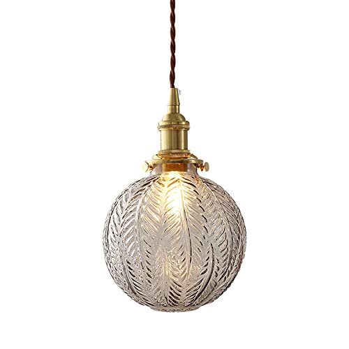 Lustre suspension globe en verre soufflé et finitions noires industrielles