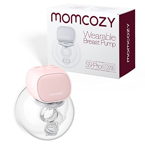 Image of Momcozy S12 Pro Hands Free Breast Pump, Portable Electric Breast Pump with 3 Modes & 9 Levels - 24mm (1 Count, Cherry)