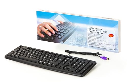 LINK Teclado Italiano de 108 Teclas, Color Negro, Conector PS2