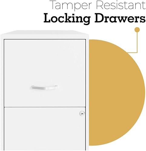 Vista 5 de Orison Oficina 18" 2 cajones móvil Ultra Pedestal Archivo, blanco alpino Blanco (Alpine White)