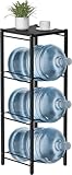 mocomax 5 Gallon Water Jug Rack, 4 Tier Detachable Water Bottle Holder With Storage Shelf, Heavy Duty Water Jug Dispenser Stand Organizer for Kitchen, Office, Home, Black