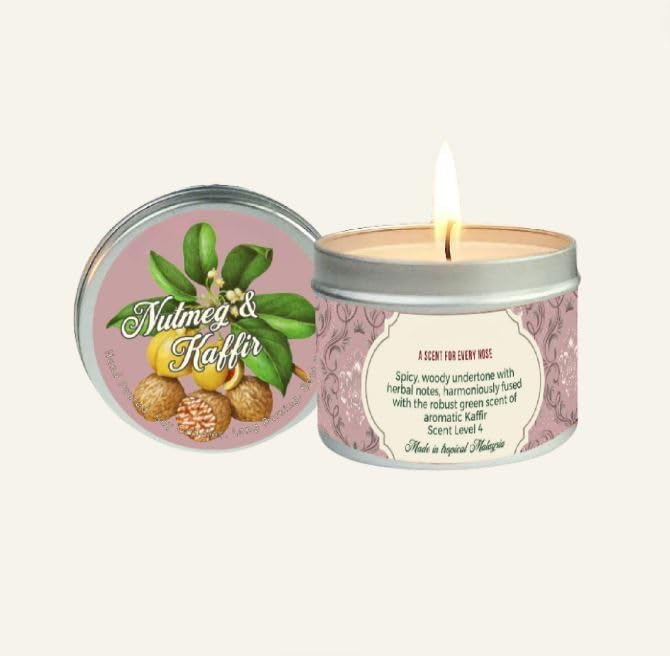 Nutmeg & Kaffir Scented Candle x11, 3.88oz Travel Tin, 100% Soy Wax, Triple Scented, Up to 30 Hours Burning Time, Perfect for Bedtime and Meditation