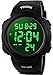 Price comparison product image VDSOW Men's Waterproof Sport Watch with Alarm/Stopwatch, Large Wrist Military with LED Backlight, Black, S, Strap, Black, S, Strap