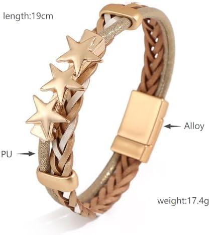 Leather Bracelets Wrap Bracelets for Women Multi-layer PU Leather Bracelet Fashionable Circular Bangle Stylish Jewelry - Image 2