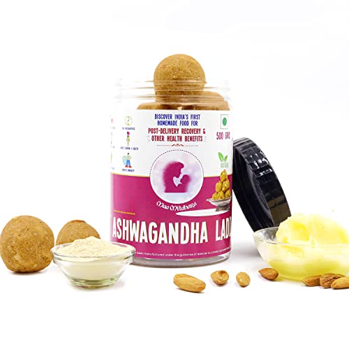 Image of Maa Mitahara Post Pregnancy Laddu with Ashwagandha | Traditional Postpartum Recovery Laddu | Herbal Energy & Nutrient Support for New Mothers (300g, Ashwagandha)
