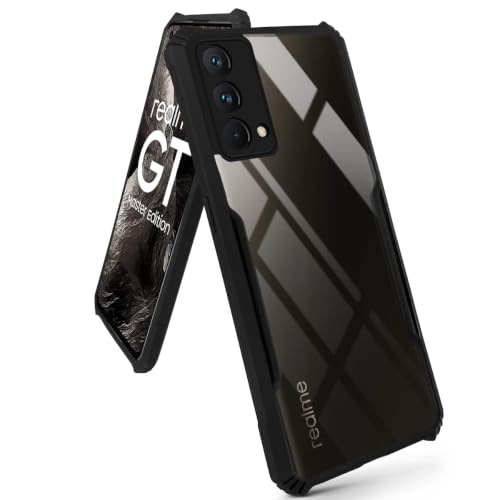 Image of Jkobi Hybrid Back Cover Case for Realme GT Master (Shockproof with Polycarbonate Clear Panel | Professional Black)
