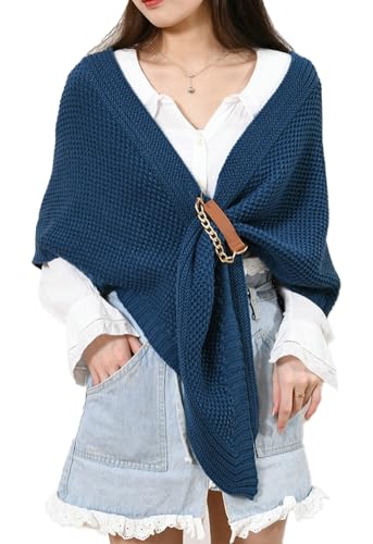 Triangle Shawl Knitted Winter Scarf and Wraps Crochet Ponchos Loose Cloak Scarf Soft Batwing Sleeves Shawl