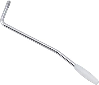 Musiclily Pro 5.8mm Thread-in Steel Tremolo Arm Whammy Bar Vibrato Arm for Squier Strat Style Electric Guitar, Chrome with White Tip
