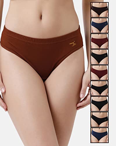 Rupa Jon Women’s Cotton Panty (Pack of 10)(Colors May Vary)(JN ASH PLN PNTY-PO10_Assorted_85/Medium)(Colors and Prints May Vary)