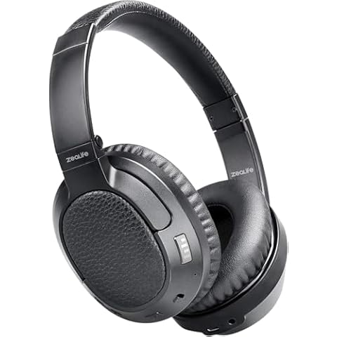 ZeaLife Over-Ear Headphones Noise Cancelling, All-Day Comfort and Clear Voice Pick-up for Calls, Black Cover