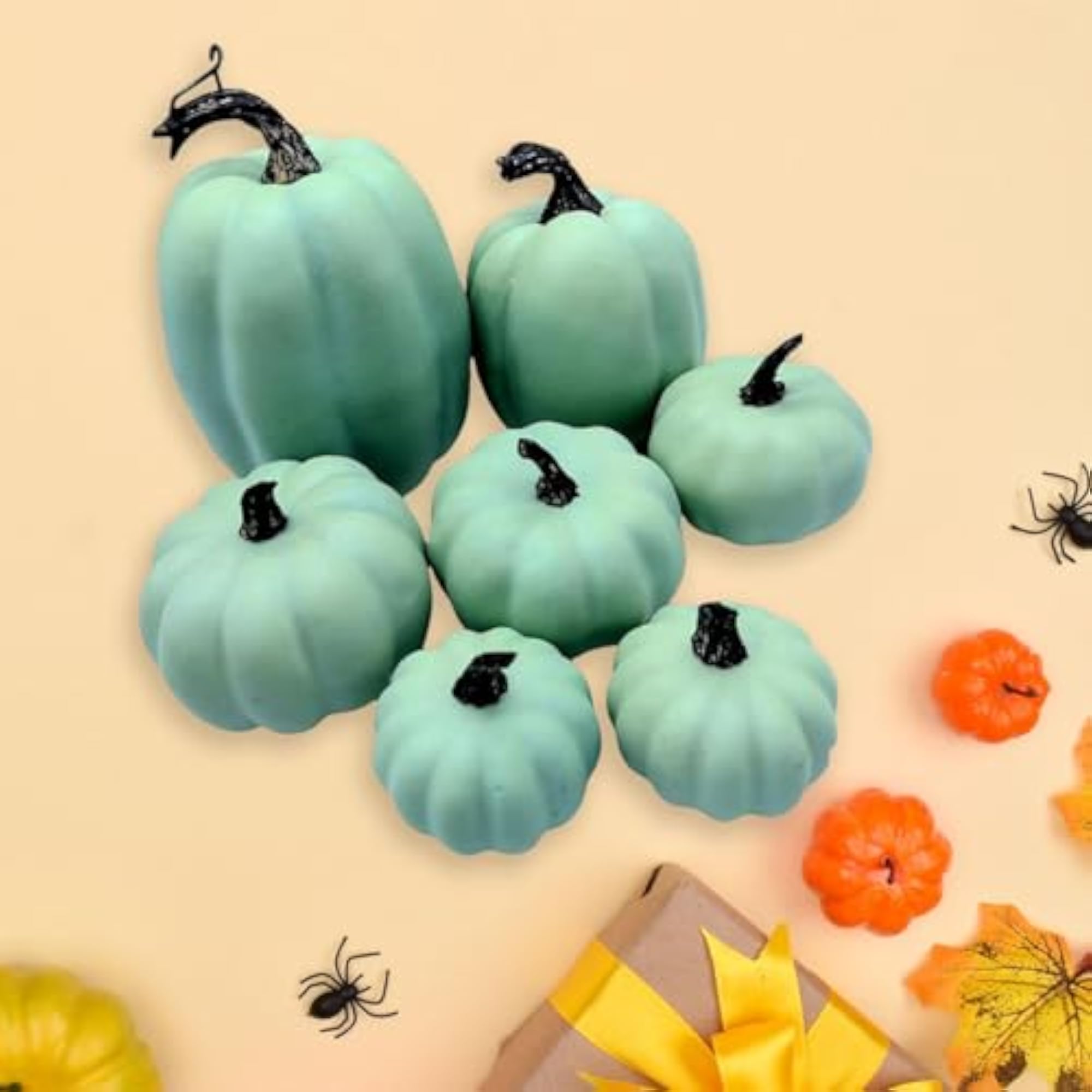 7Pcs Artificial Pumpkins Set Decor for Holiday Party Favors