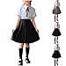Girls Preppy Style Short Sleeve Collared Necktie Shirt with Pleated A-Line Skirt Cute 3 Piece Outfits for 3-15 Years