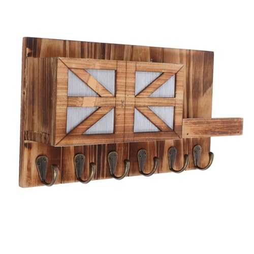 UTHCLO Chiavi Muro in Massello con Mensola Sospesa Appendichiavi e Organizer per Montato Parete Appendiabiti e Chiavi Compatto per Ingresso e Colore