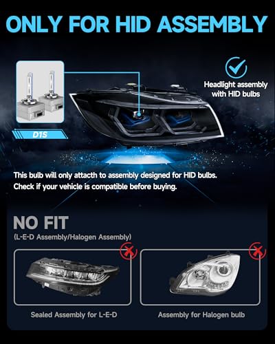 Image of 8000K D1S Xenon Headlight Bulb for BMW X3 X5 E70 F15 X6 535i M5 GT | High /Low Beam Xenon Light for BMW X3 X5 F15 2007-2017 X6 2008-2019 535i M5 GT 2008-2016, 400% Brighter Long Lifespan, Pack 2